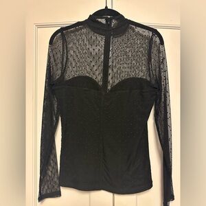 Generation Love Black Sheer Women's Top, sz xsmall